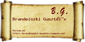 Brandeiszki Gusztáv névjegykártya